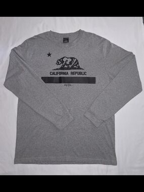 Ring of Fire Grey California Republic Long-Sleeve Tee Size Large